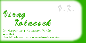 virag kolacsek business card