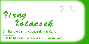 virag kolacsek business card